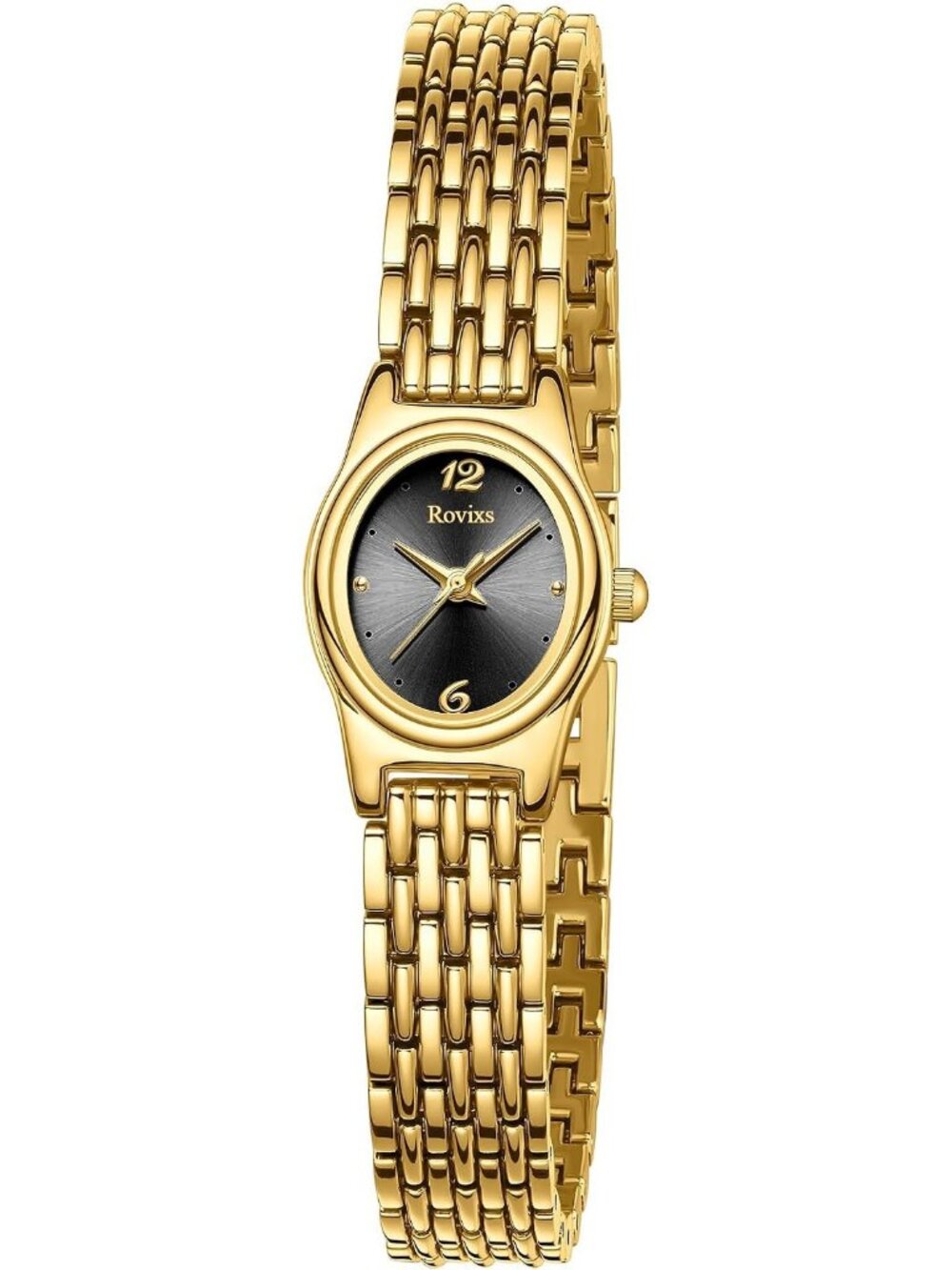Women's Gold Black Elegant Retro Vintage Luxury Adjustable Bracelet Wrist Watch